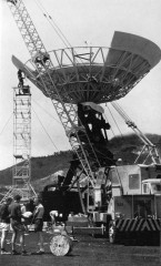 The last petals going up to complete the dish in 1966. In the picture are Don Reed; David Oliver; Dick Muir.